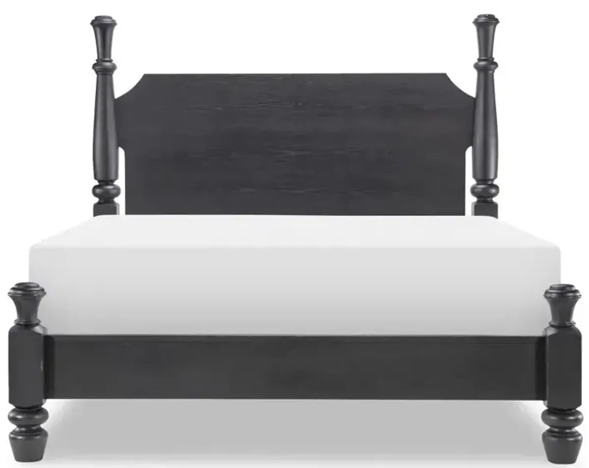 Vintage Market Chimney Post Queen Bed - Kettle Black