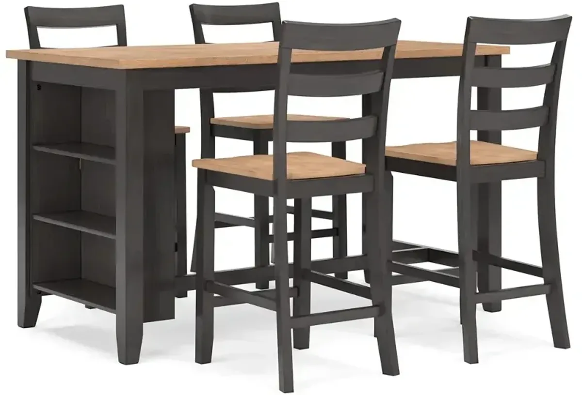 Gesthaven Counter Height Dining Table and 4 Barstools