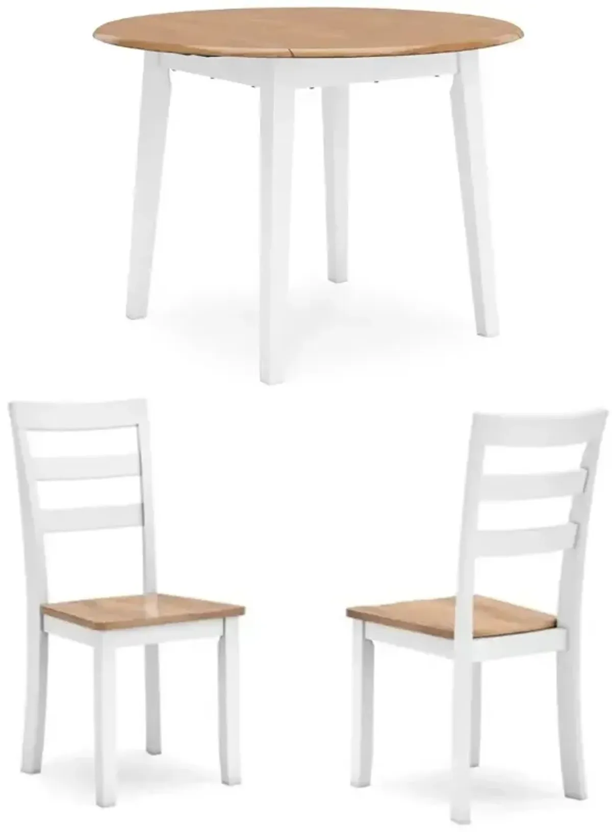 Gesthaven Dining Table and 2 Chairs - Natural/White