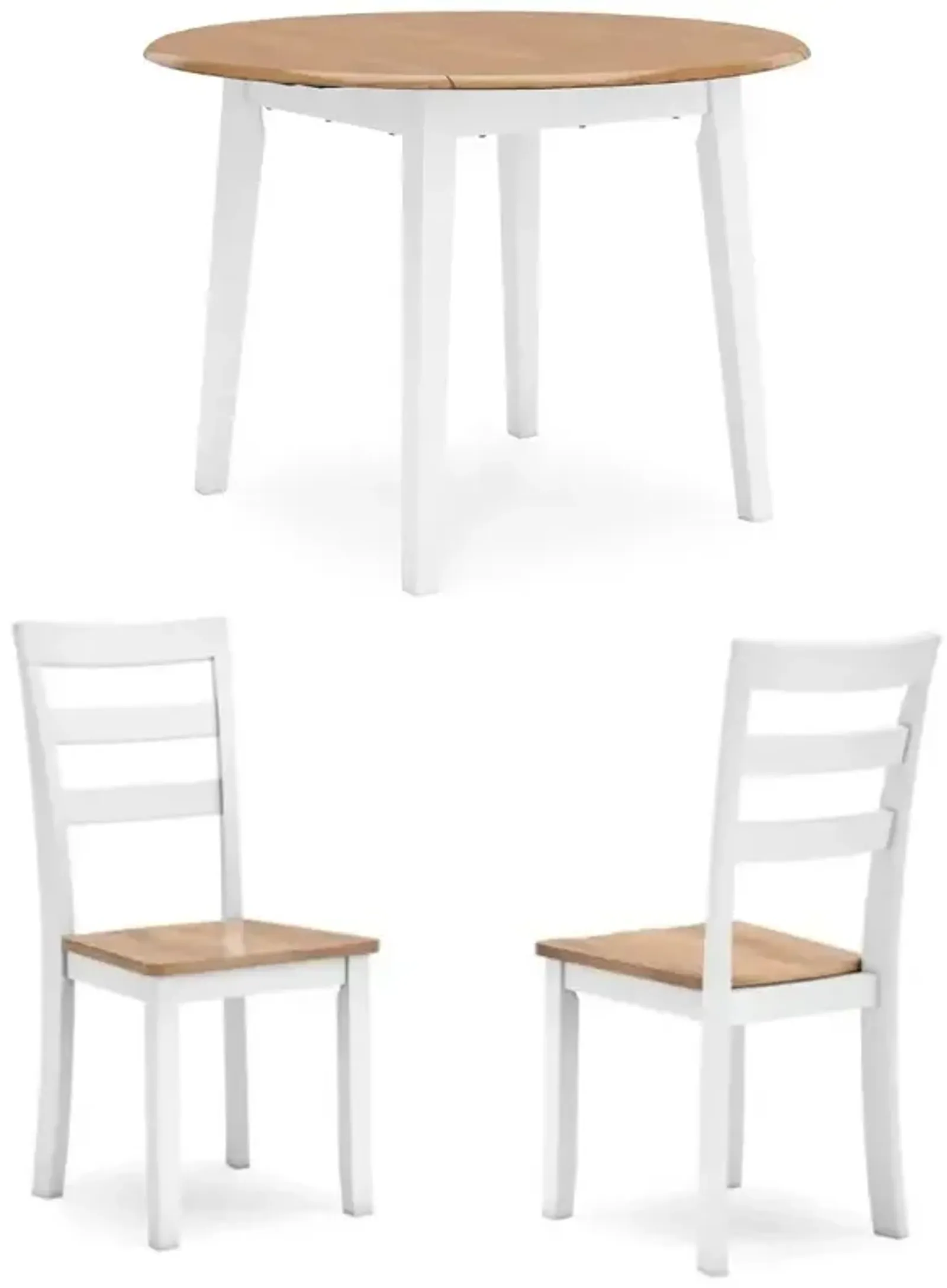 Gesthaven Dining Table and 2 Chairs - Natural/White