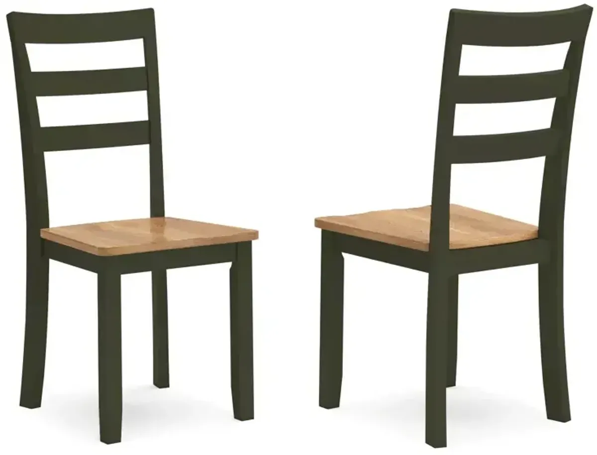 Gesthaven Dining Table and 2 Chairs - Natural/Green