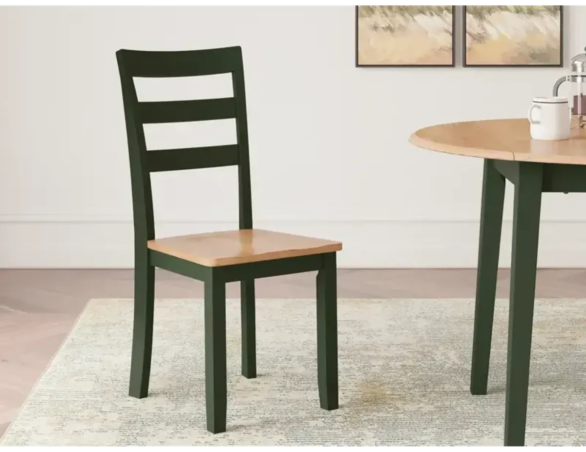 Gesthaven Dining Table and 2 Chairs - Natural/Green