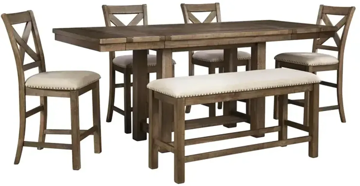 Moriville 6 PC Counter Height Dining Set