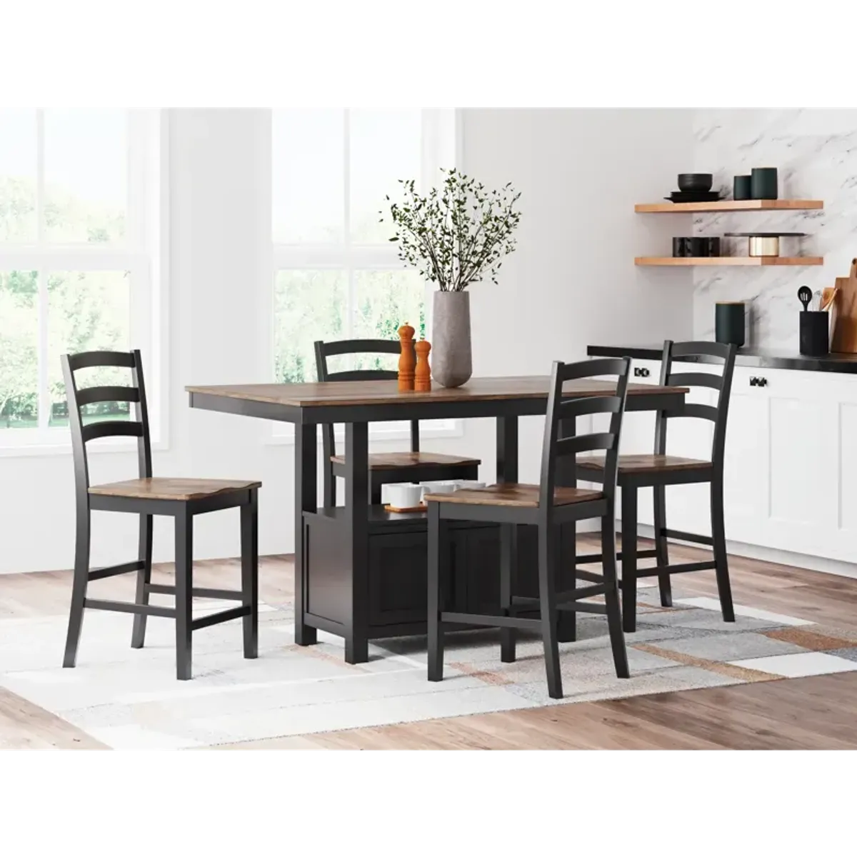 Wildenauer Counter Height Dining Table and 4 Barstools