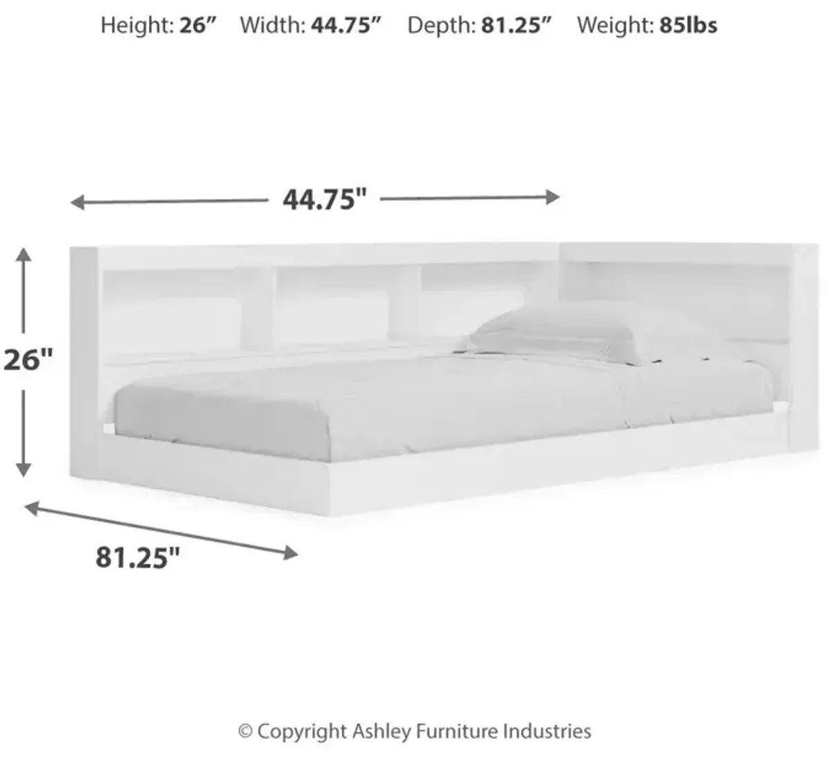 Piperton Twin Bookcase Storage Bed