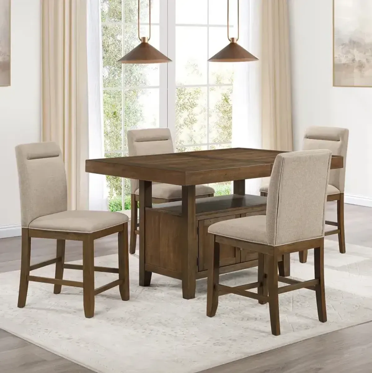 Garland 5 PC Counter Dining Set - Toffee