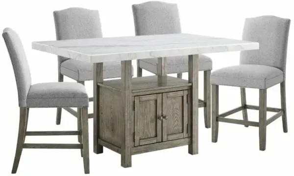Grayson 5 PC Counter Dining Set with Storage Base