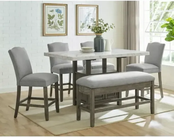 Grayson 6 PC Counter Dining Set with Storage Base