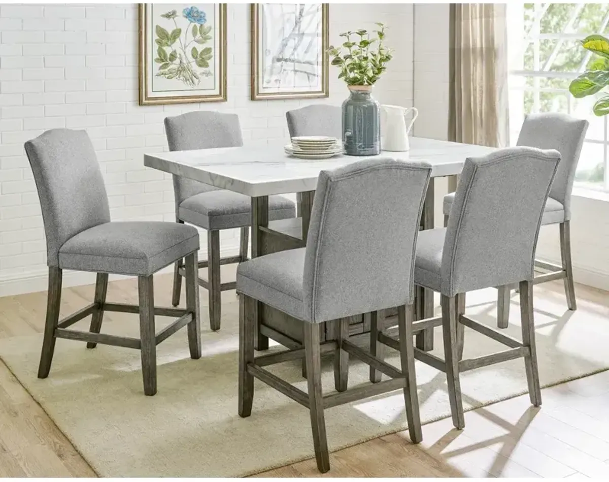 Grayson 7 PC Counter Dining Set with Storage Base