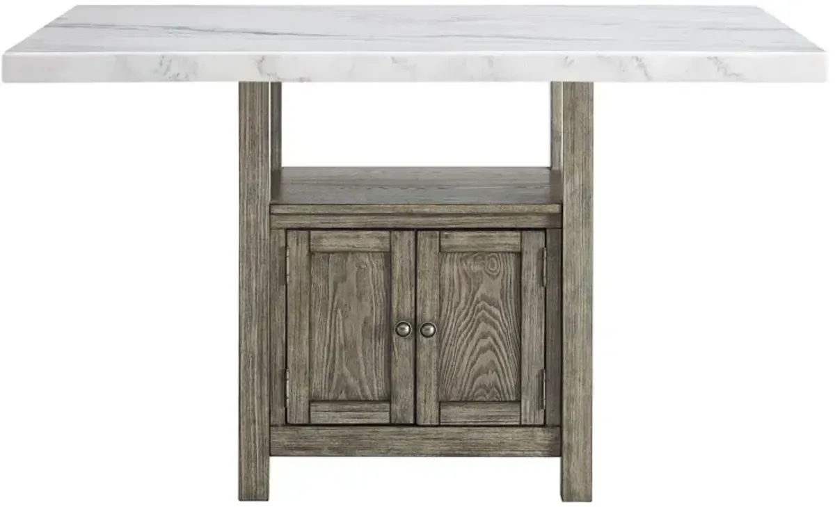 Grayson 60-inch White Marble Counter Storage Table