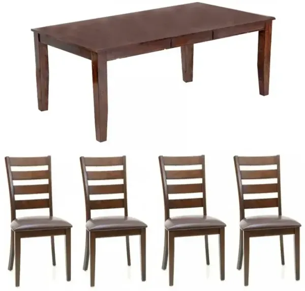 Kona 5 Piece Dining Set - Raisin