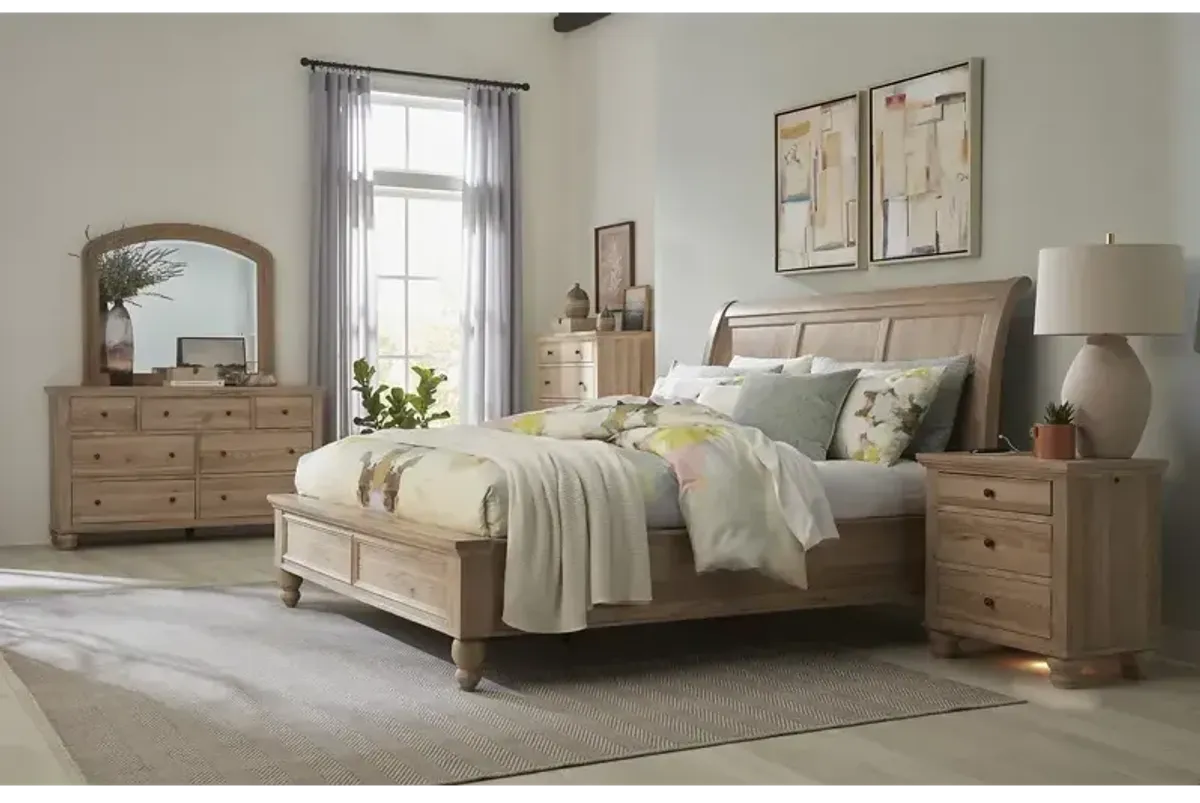 Cambridge King Sleigh Bed - Modern Khaki