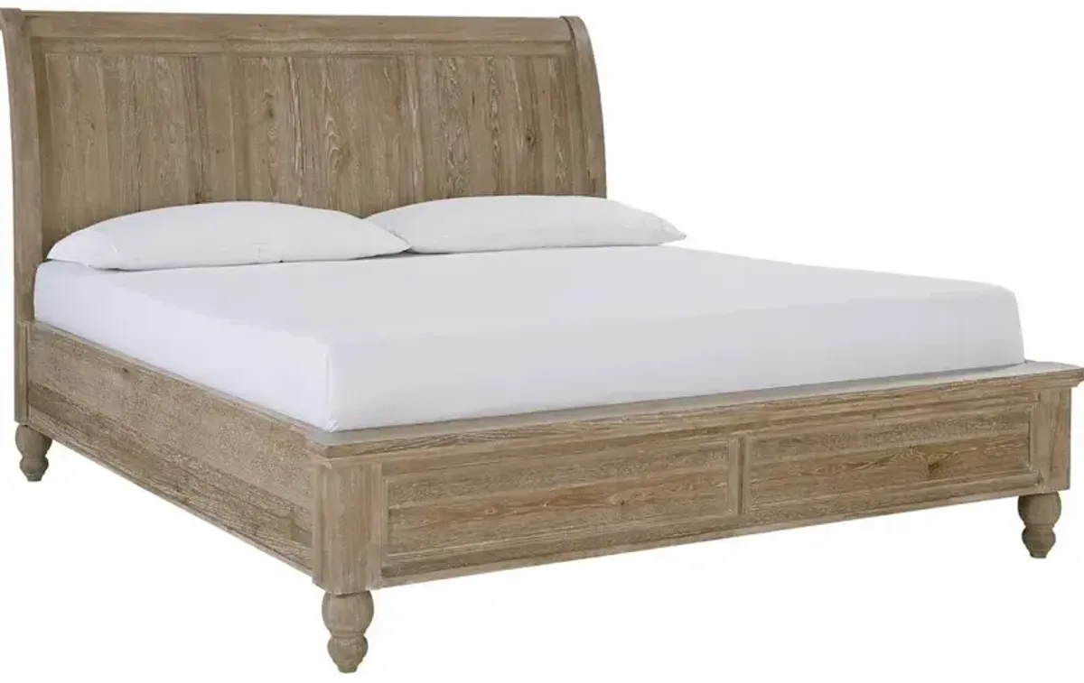 Cambridge King Sleigh Bed - Modern Khaki