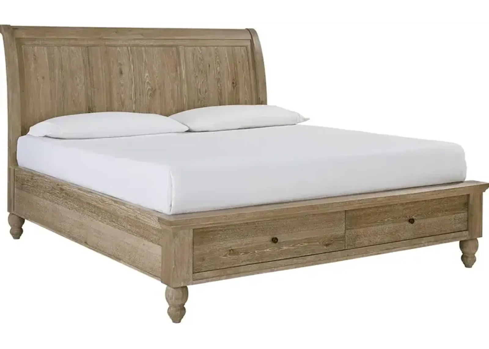 Cambridge King Sleigh Storage Bed - Modern Khaki