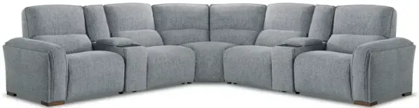 7 PC Power Reclining Sectional - Light Grey