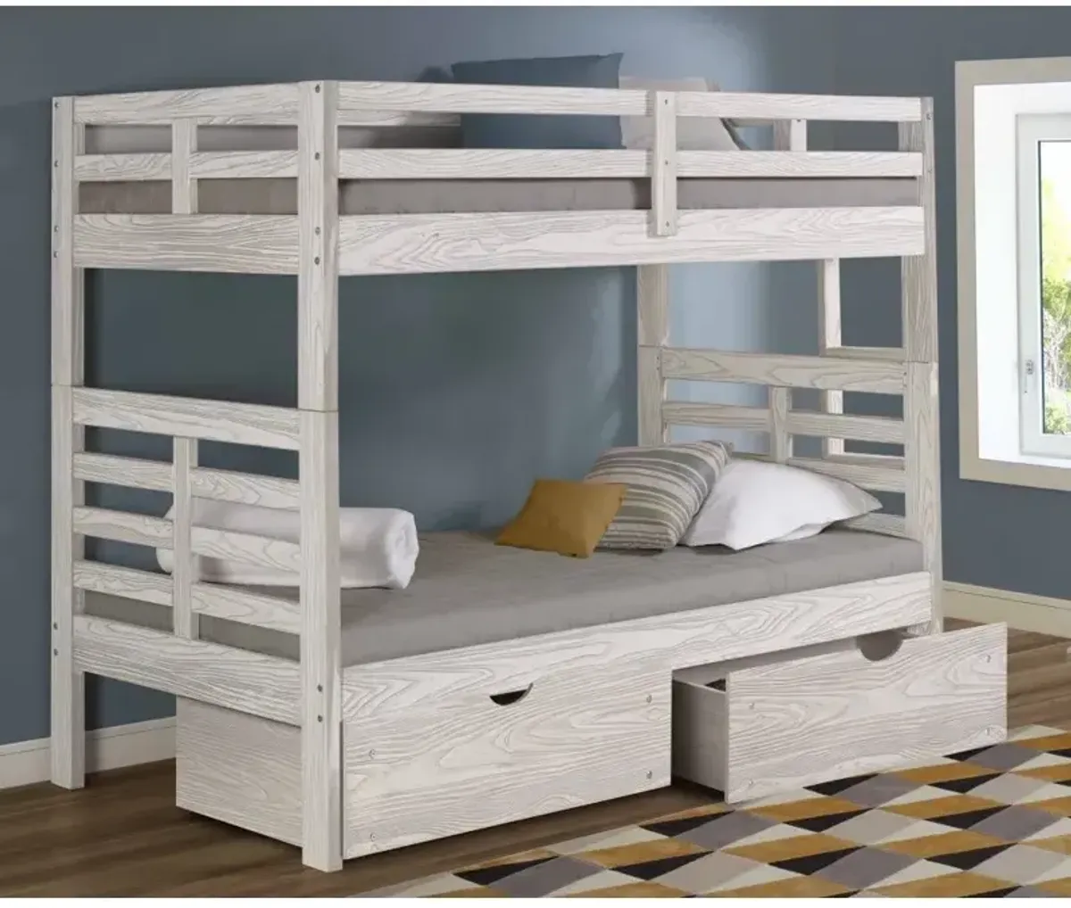 Manchester Full Bunk Bed with Ladder - Birch