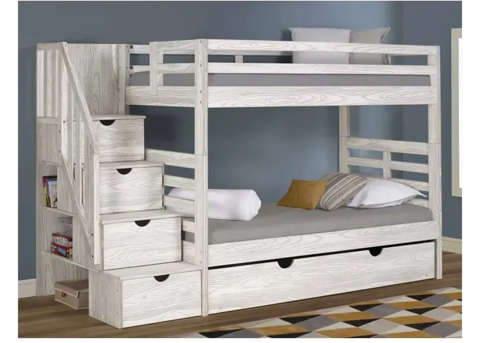 Manchester Bunk Bed with Staircase - Birch