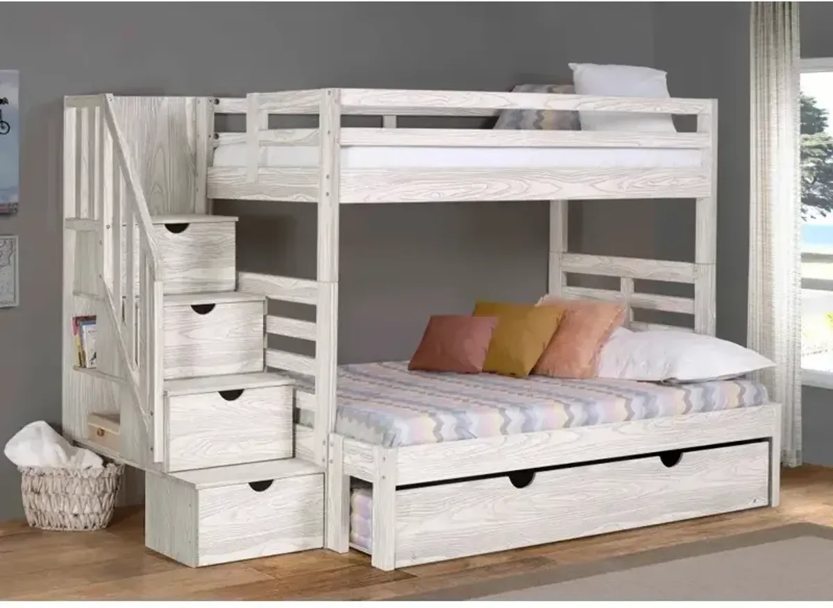 Manchester Bunk Bed with Staircase & Full Extension - Birch