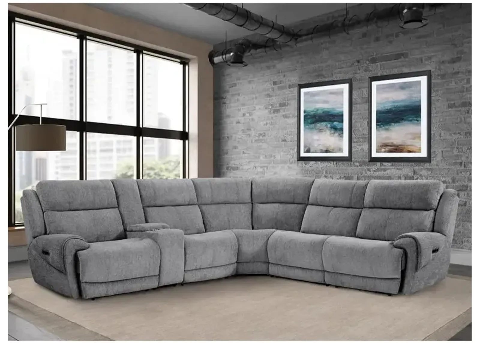 Spencer 6pc Sectional - Tide Graphite