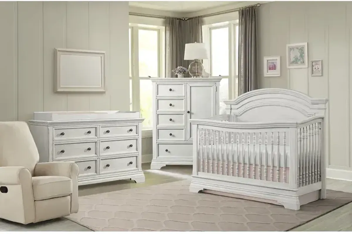 Olivia Arch Top 4-in-1 Convertible Crib - Brushed White