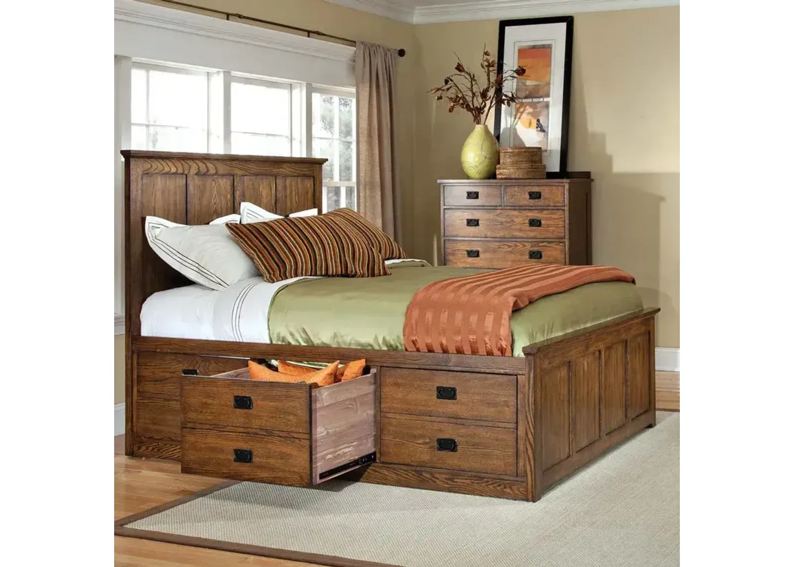 Oak Park Queen Captains Bed