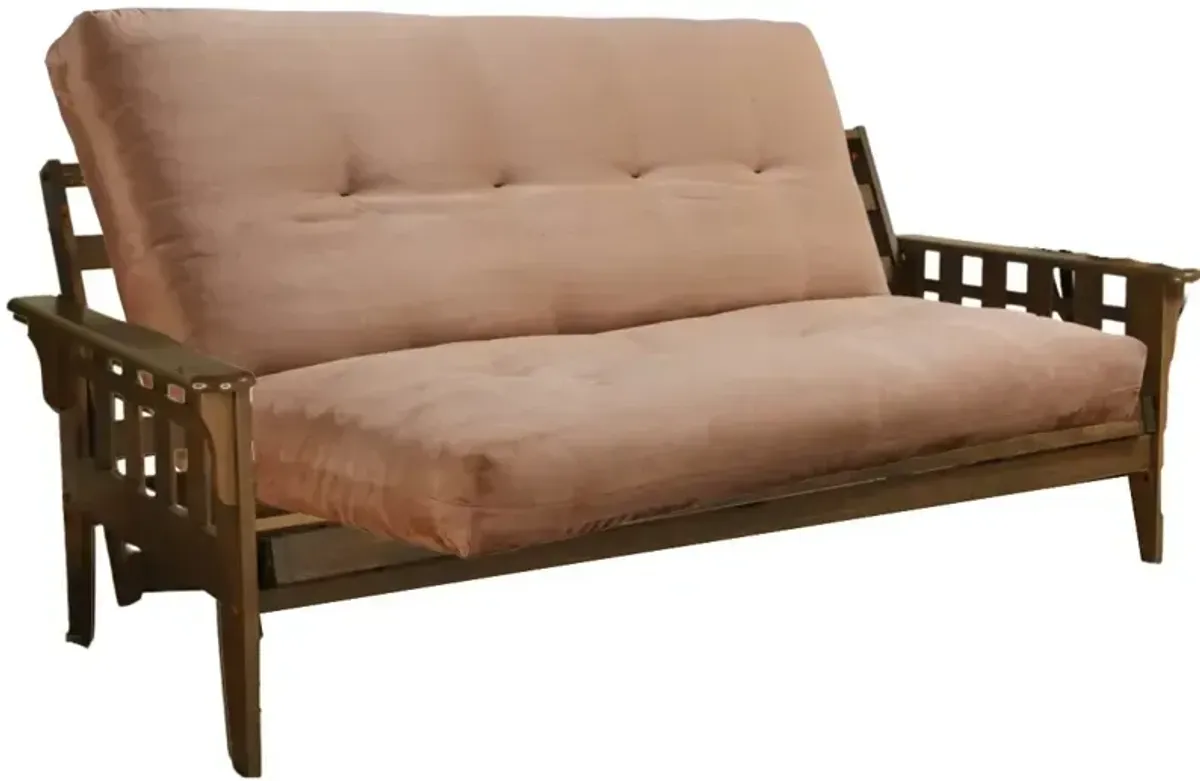 Rustic Walnut Full Futon w/Cushion - Tuscon