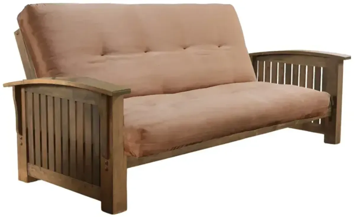 Rustic Walnut Full Futon w/Cushion - Washington