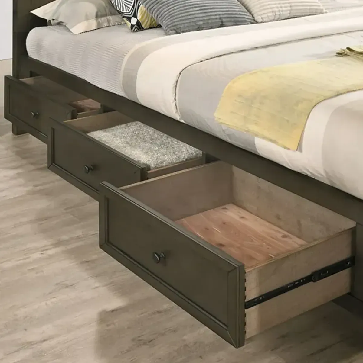 San Mateo King Storage Bed - Gray