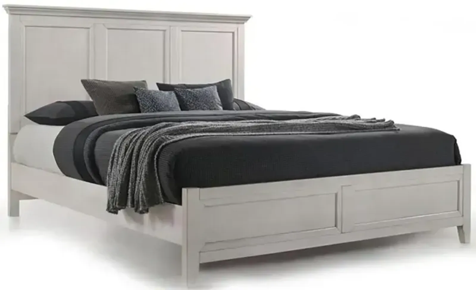 San Mateo King Panel Bed - Rustic White