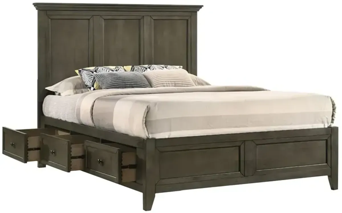 San Mateo Queen Storage Bed - Gray