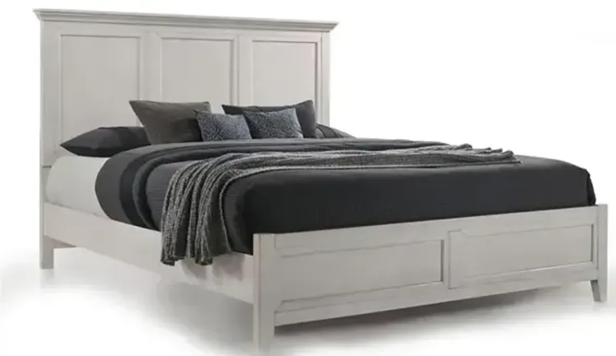 San Mateo Queen Panel Bed - Rustic White