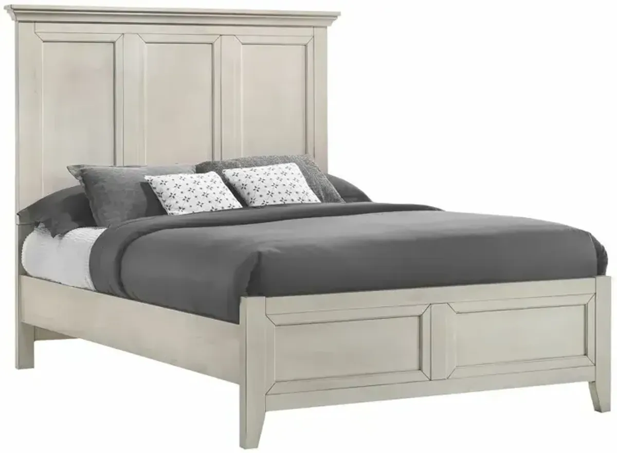 San Mateo Full Panel Bed - Rustic White