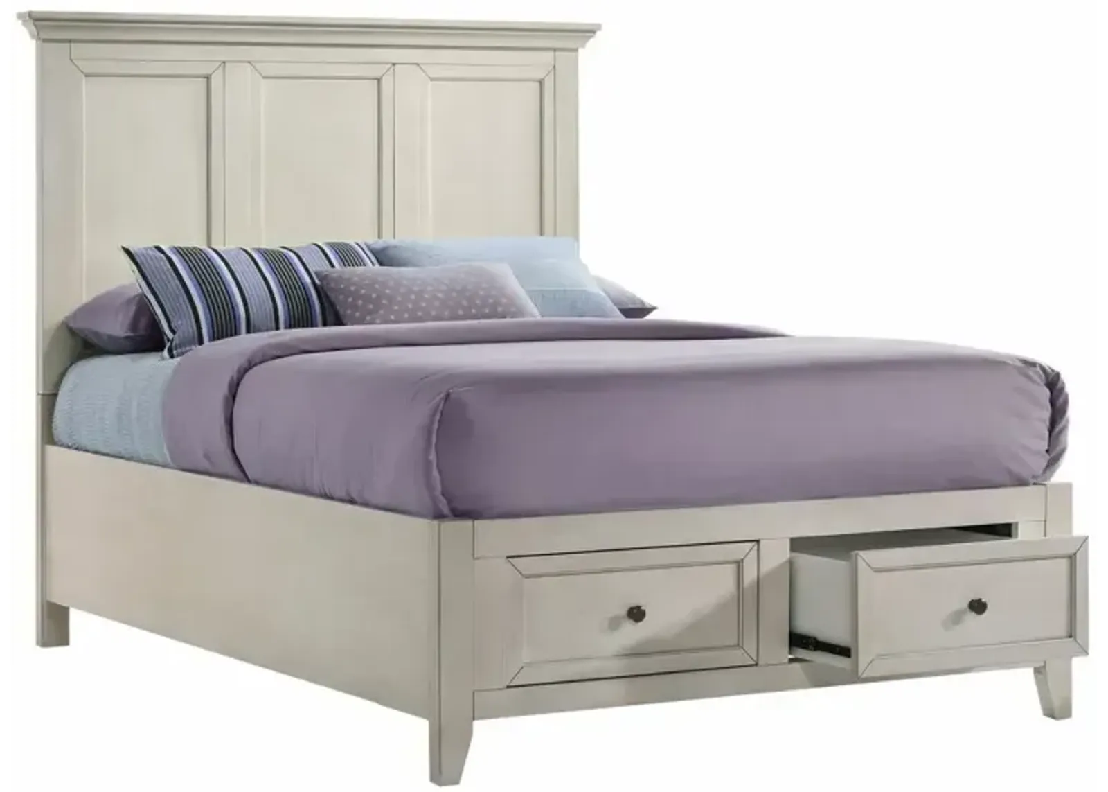 San Mateo Full Storage Bed - Rustic White