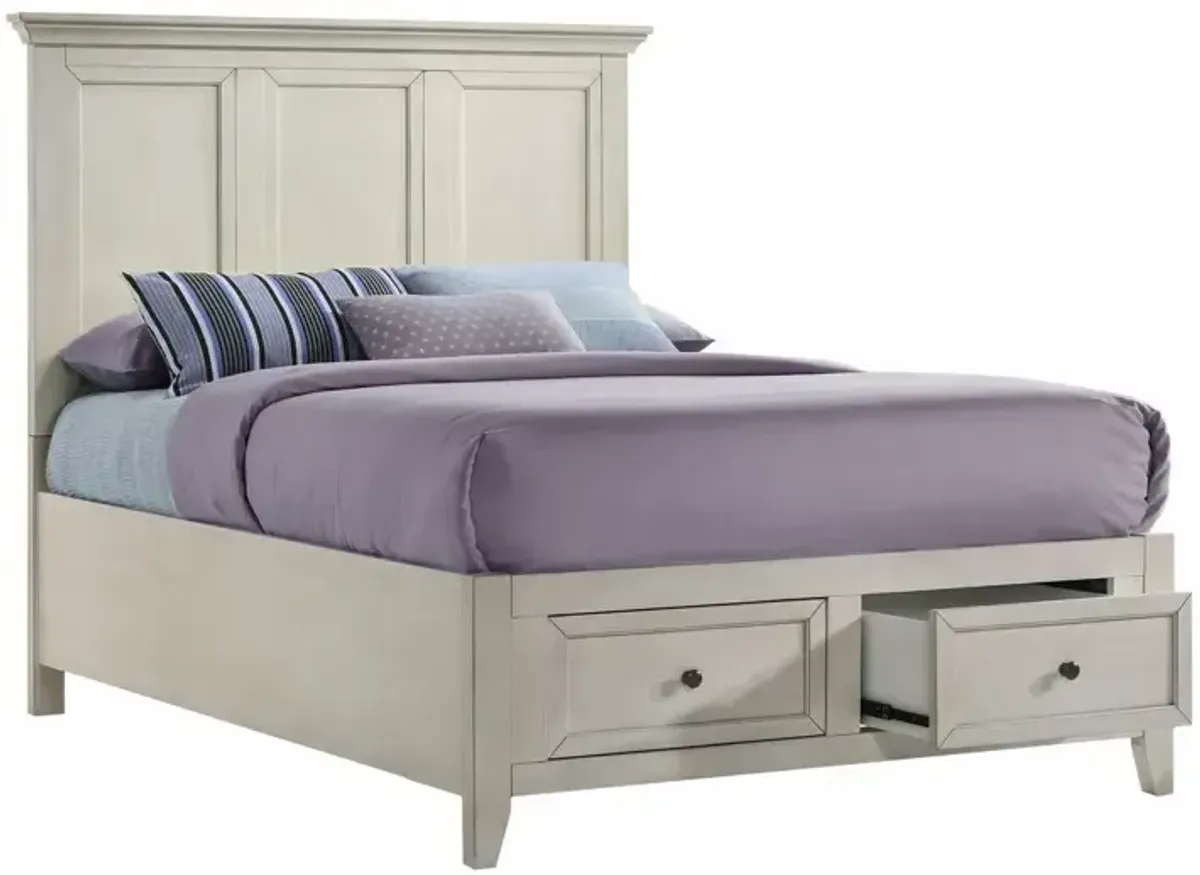 San Mateo Full Storage Bed - Rustic White