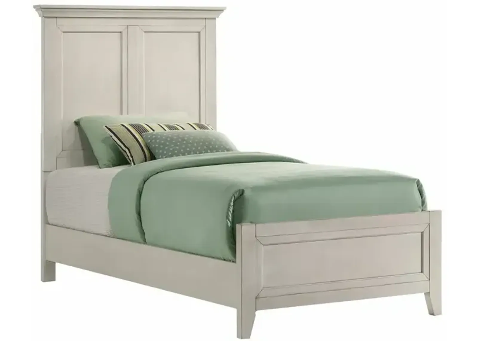 San Mateo Twin Panel Bed - Rustic White