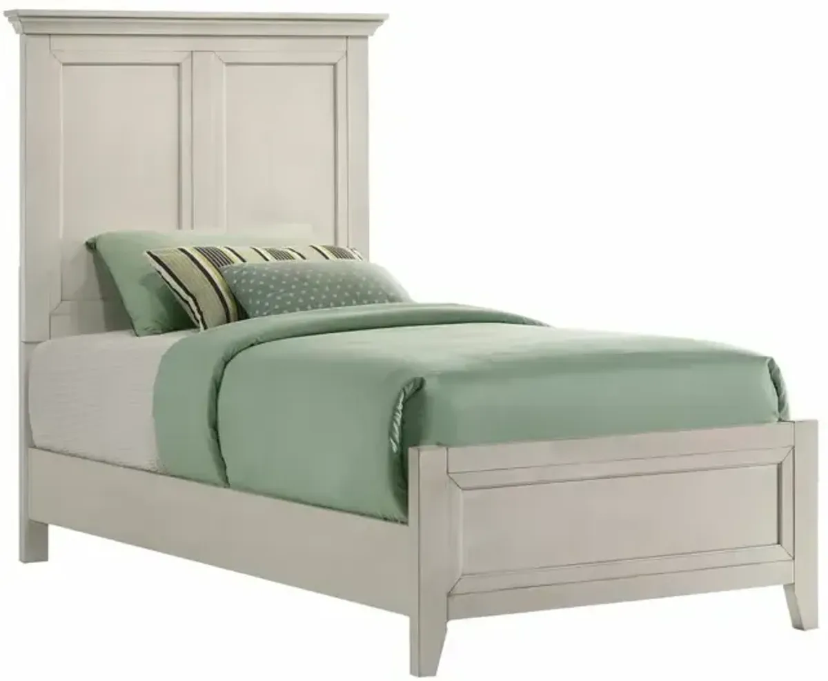 San Mateo Twin Panel Bed - Rustic White