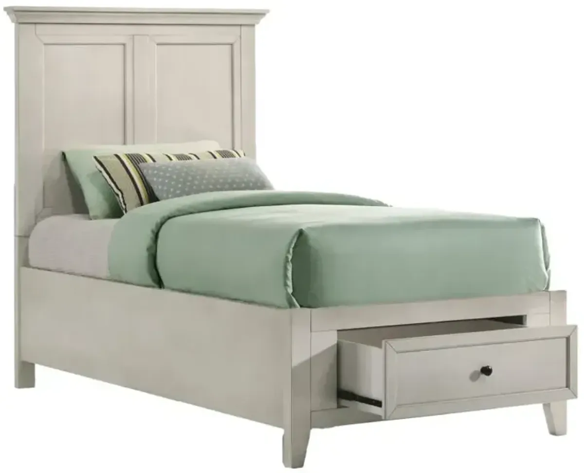 San Mateo Twin Storage Bed - Rustic White