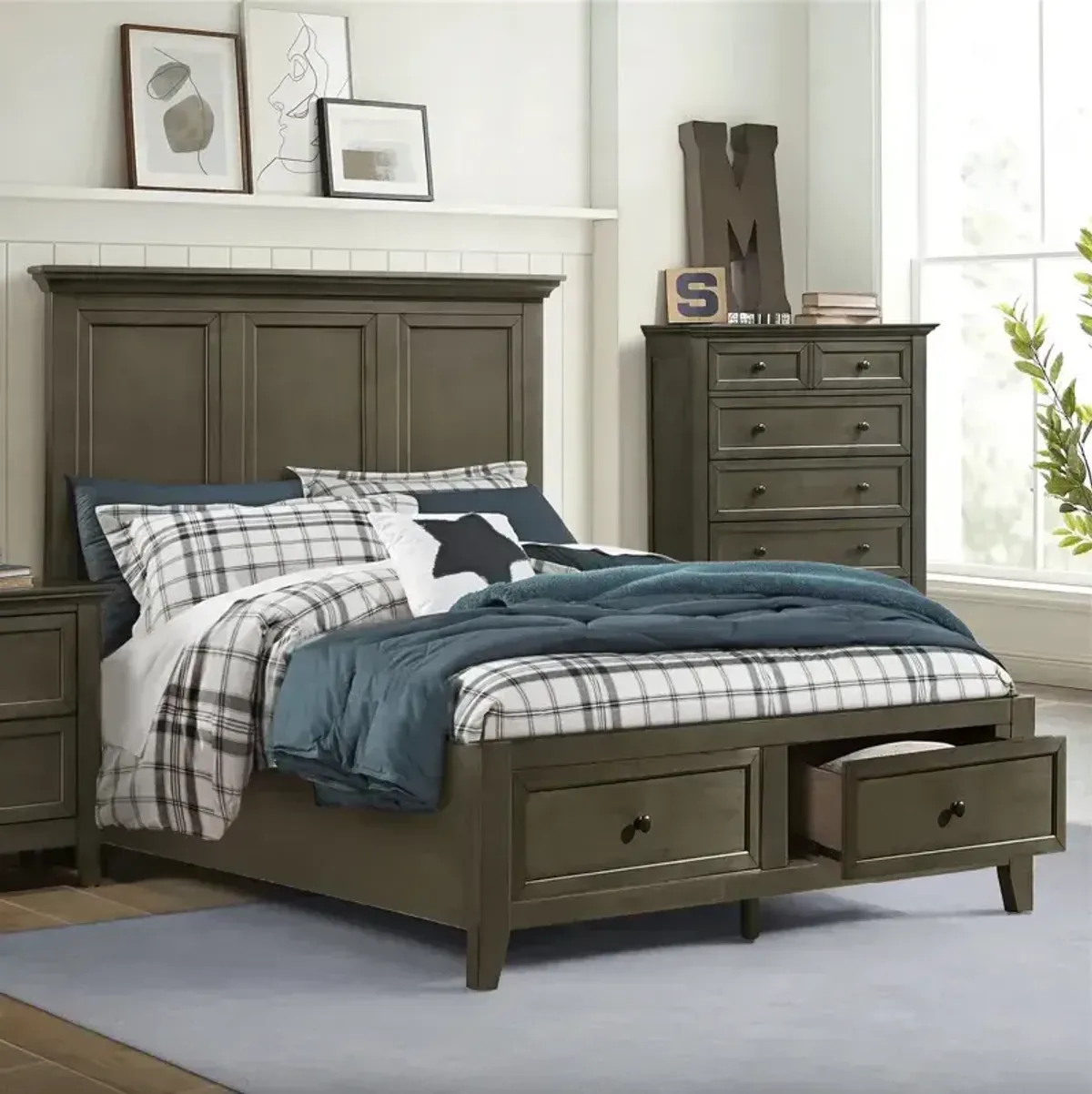 San Mateo Full Storage Bed - Gray