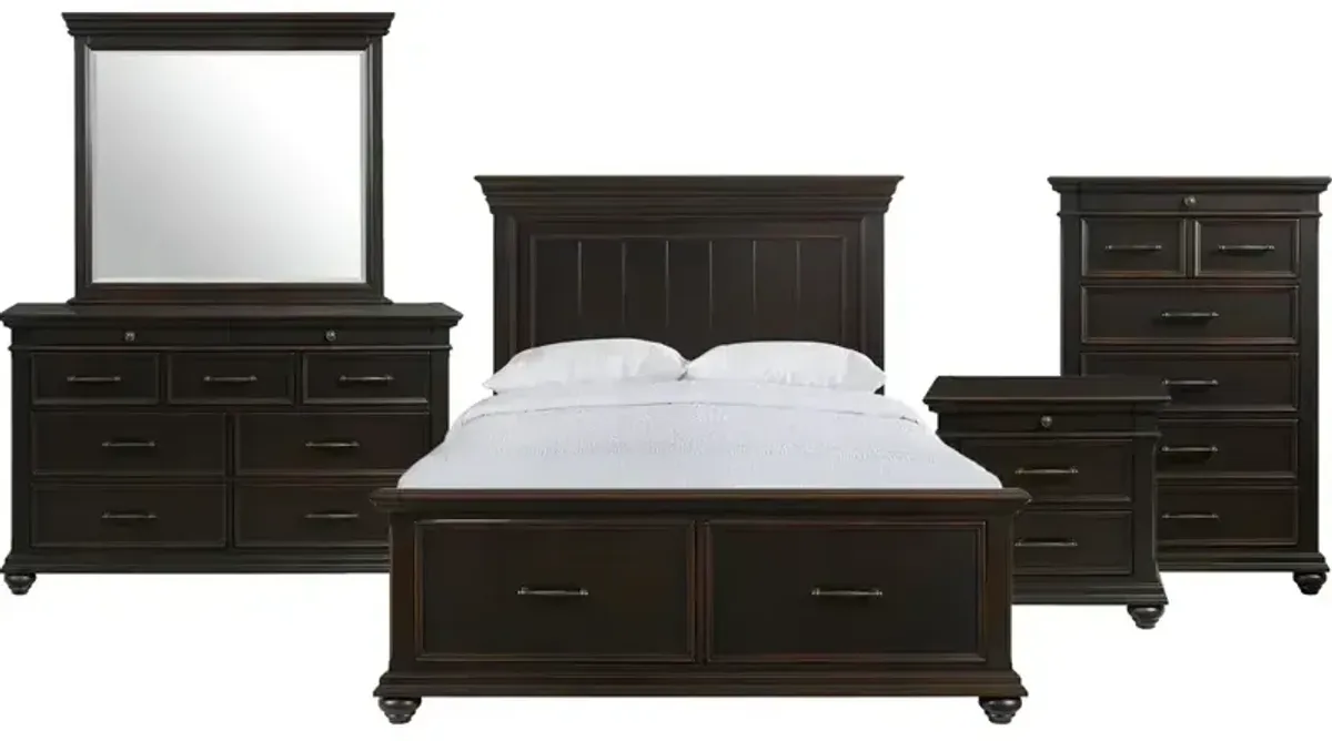 Slater Queen Bed w/ Storage - Black