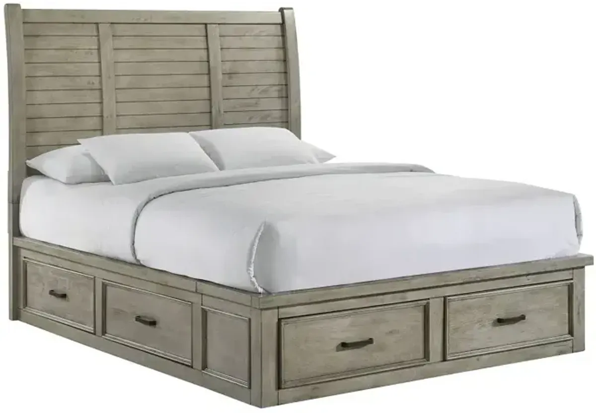 Sullivan Queen Storage Bed in Drift Grey