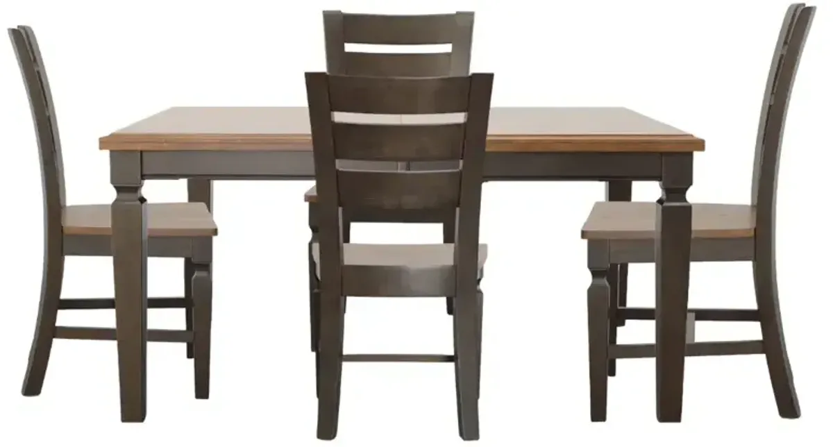 5 PC Dining Set in Hickory & Coal