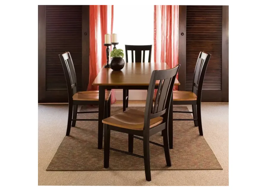 Dining Essentials - 32x48x60 Extension Table Top w/ 30'' Shaker Legs - Cherry/Black