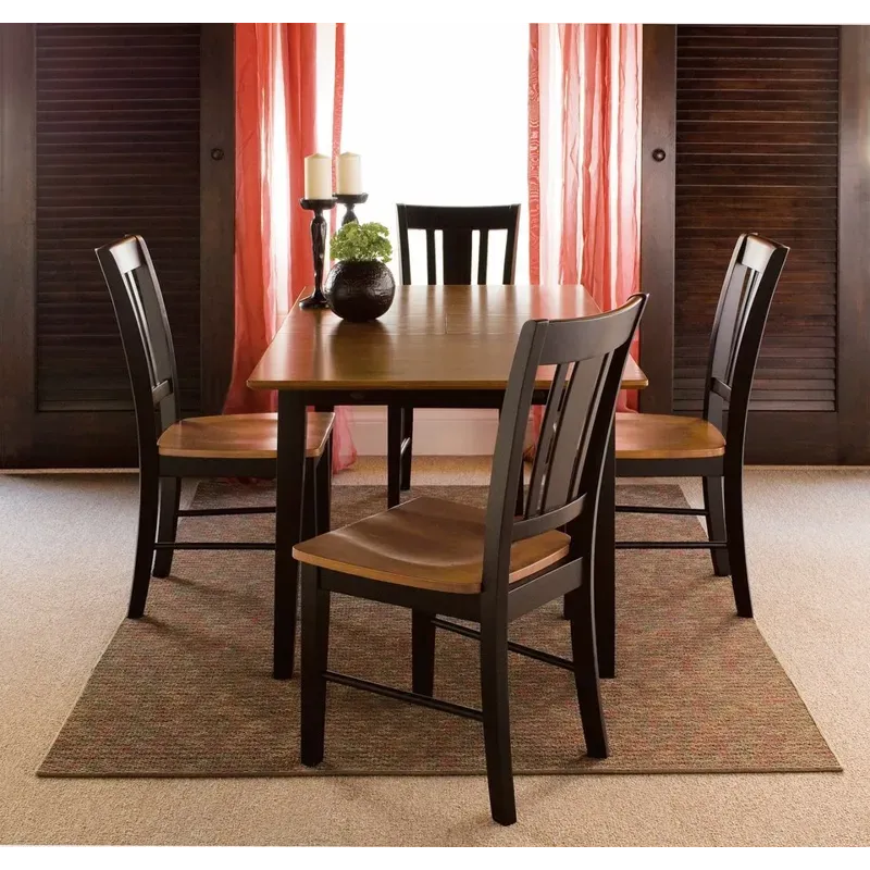 Dining Essentials - 32x48x60 Extension Table Top w/ 30'' Shaker Legs - Cherry/Black