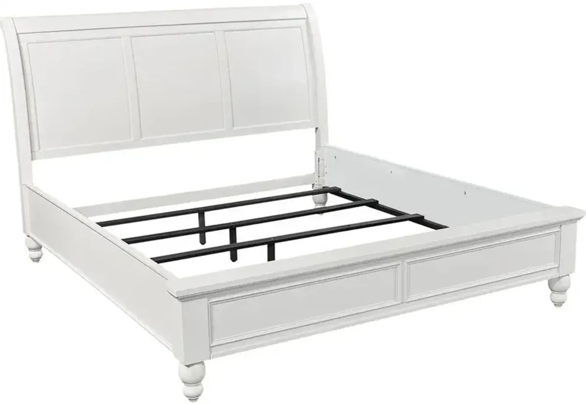 Cambridge King Sleigh Bed - White