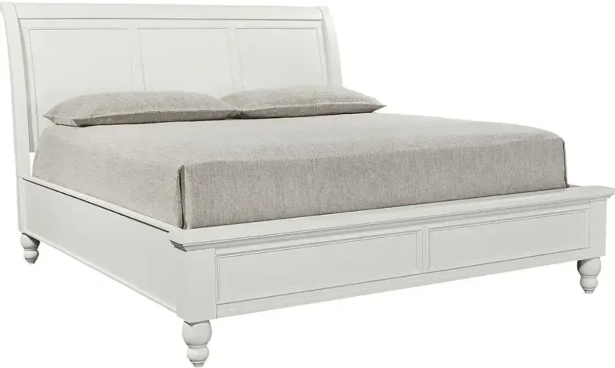 Cambridge King Sleigh Bed - White