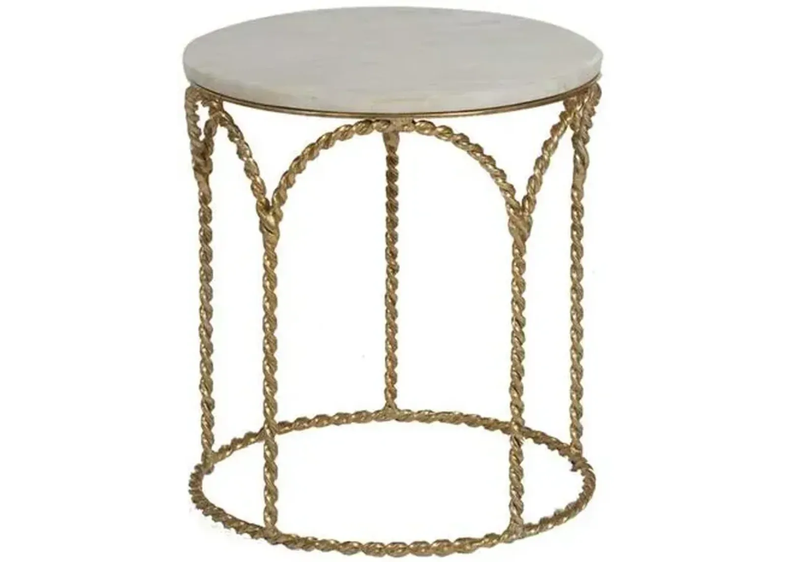 Basel Marble Side Table - Gilded Gold - Gabby