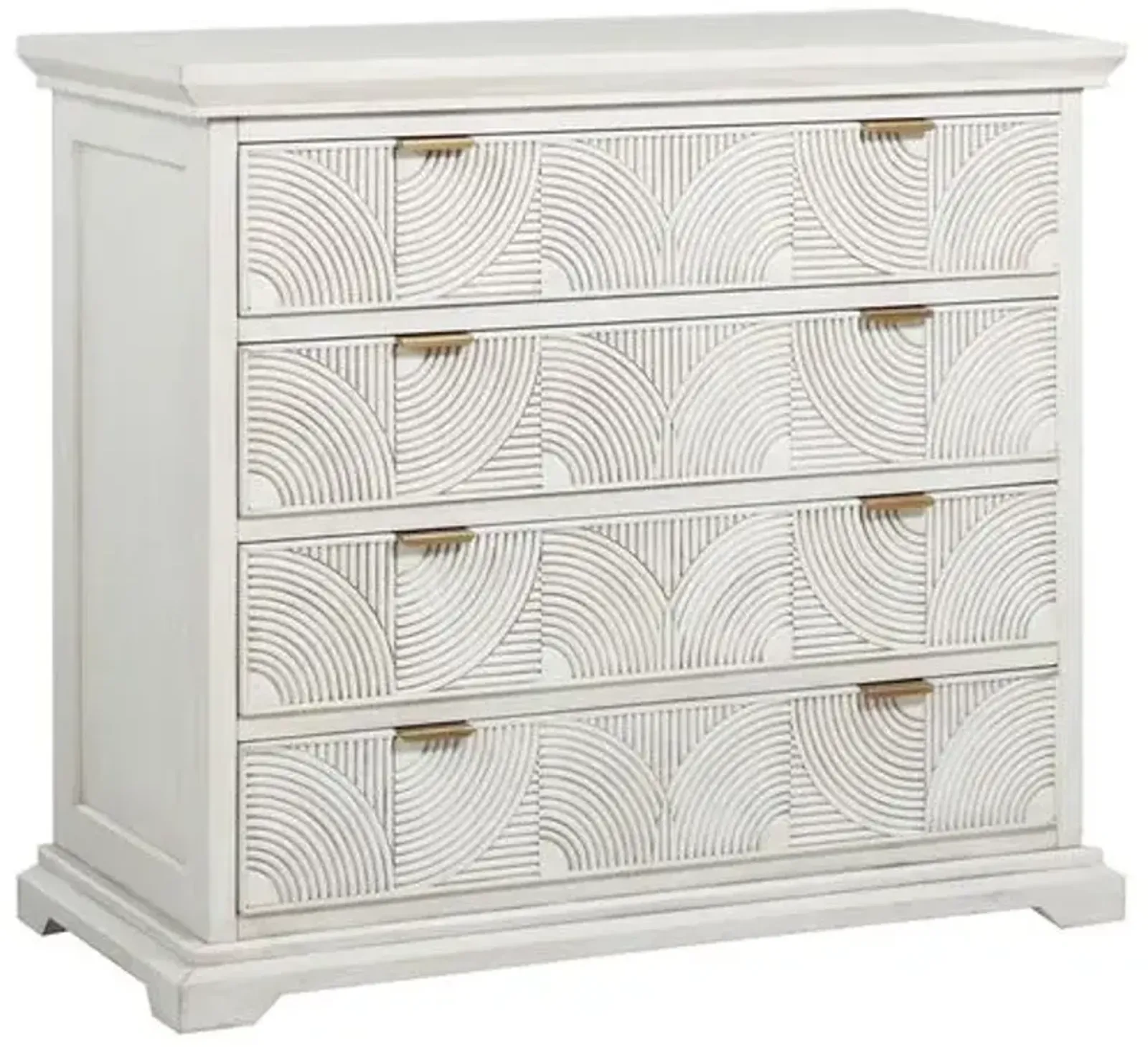 Kai 4-Drawer Chest - Sesame White/Brass - Gabby