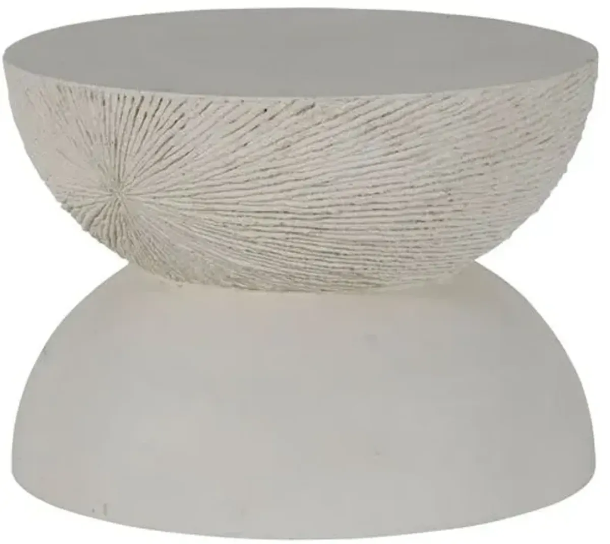 Darley Coffee Table - White Cast Stone - Gabby