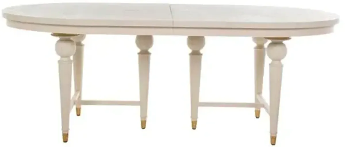 Rosemary Extension Dining Table - Cerused White/Stained Gold - Gabby