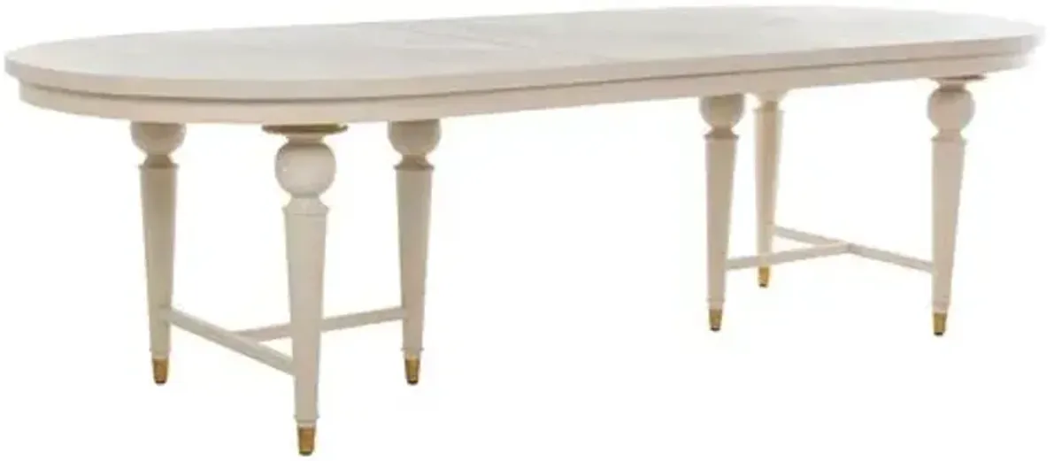 Rosemary Extension Dining Table - Cerused White/Stained Gold - Gabby